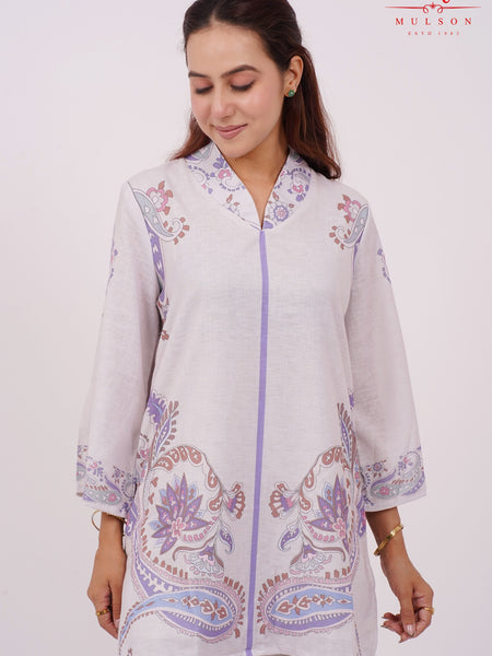 Co-ord Set Mulson Lavender Paisley Cotton-Linen