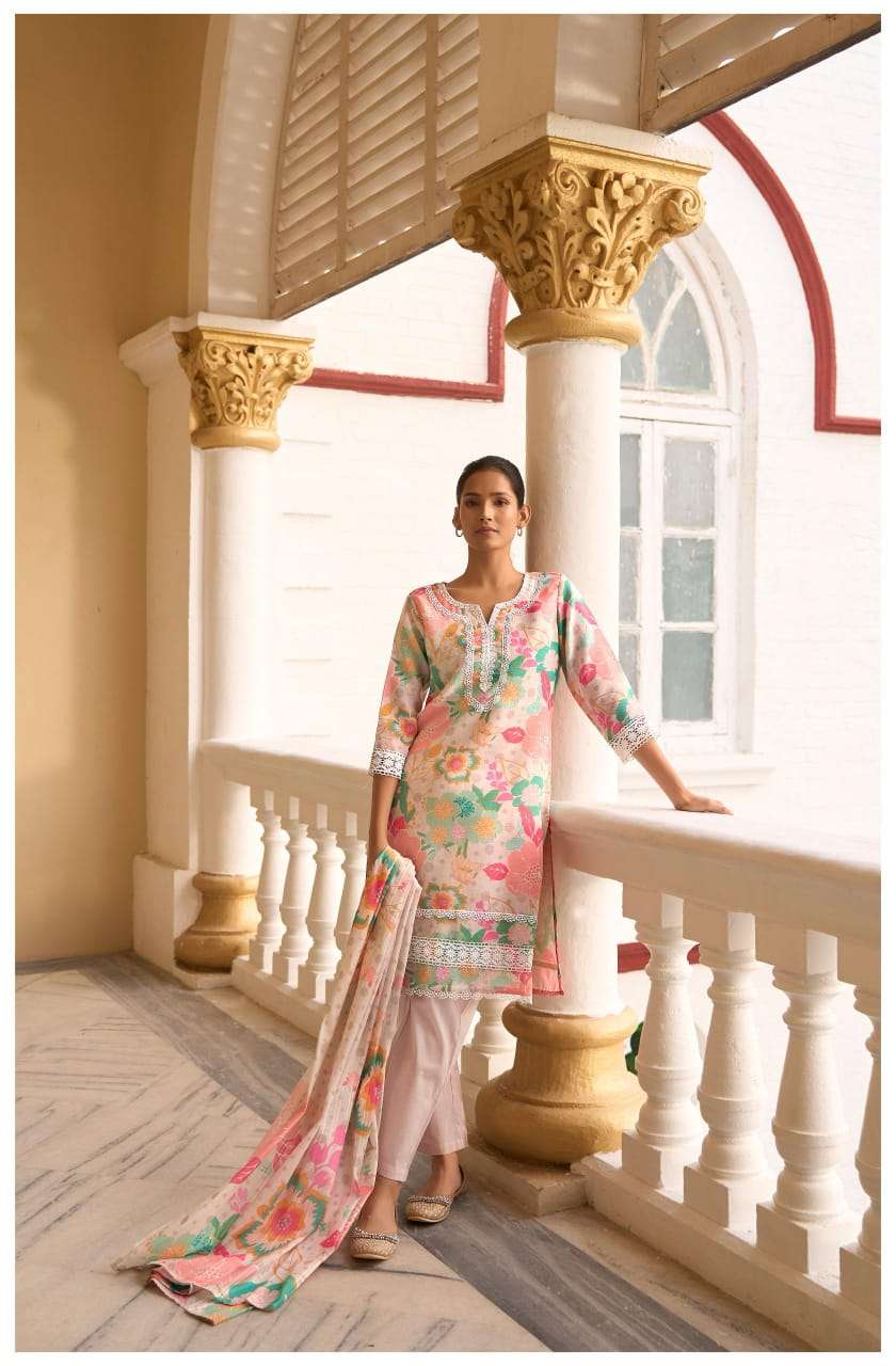 PINK MUSTARD POPPIES SHORT KURTA SET