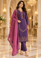 Corduroy Embroidered Kurta Pant Set with Teal Blue Dupatta