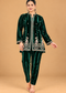 Royal Purple Velvet Embroidered Co-ord Set for Women
