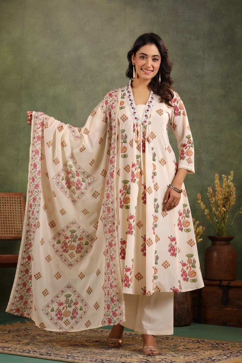 🌼 Mulson Ivory Floral Grace Suit Set