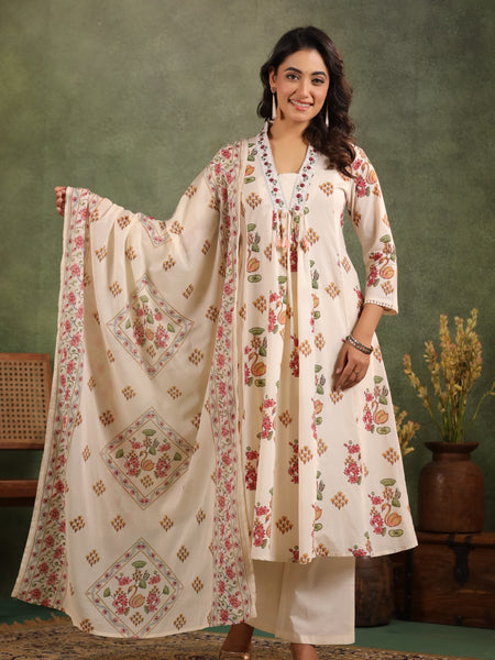 🌼 Mulson Ivory Floral Grace Suit Set
