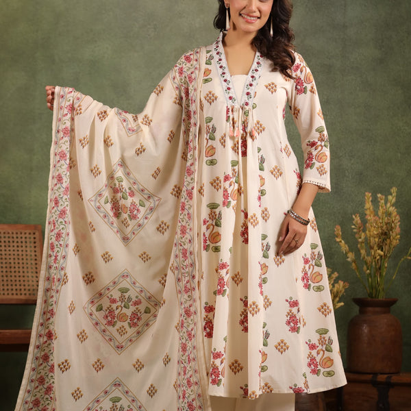 🌼 Mulson Ivory Floral Grace Suit Set