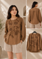 Women’s Coffee Brown Floral Embroidered Cotton Top | Full Sleeve Casual & Office Wear Blouse