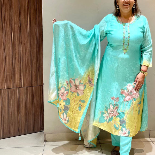 Mulson Blush Bloom Suit Set (Pink) Aqua (Turquoise)