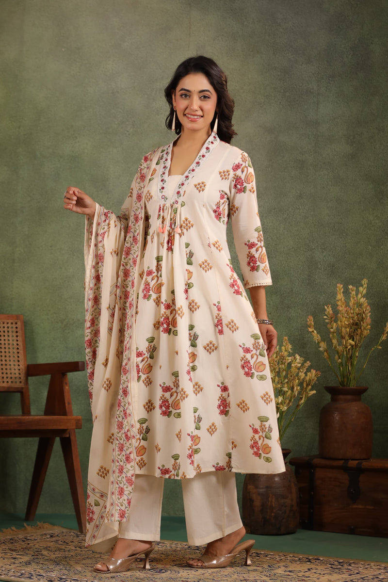 🌼 Mulson Ivory Floral Grace Suit Set