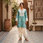 Women’s Lavender Cotton Printed Patiala Suit Set with Lace Work | Ethnic Kurta, Patiala Salwar & Dupatta