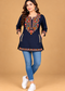 Women’s Multicolour Floral Embroidered Straight Kurta