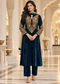 Velvet Zari Embroidered A-Line Suit Set