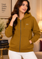 Women’s Premium Full-Zip Hooded Sweatshirt with Pockets – Taupe