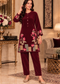 Embroidered Corduroy Velvet Co-ord Set for Women