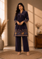 Royal Plum Velvet Elephant Motif Co-ord Set for Women