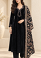 Velvet Embroidered Suit Set with Printed Dupatta