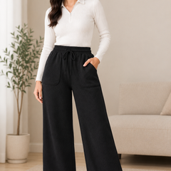 Women’s Premium Knitted Winter Wide-Leg Lowers with Pockets