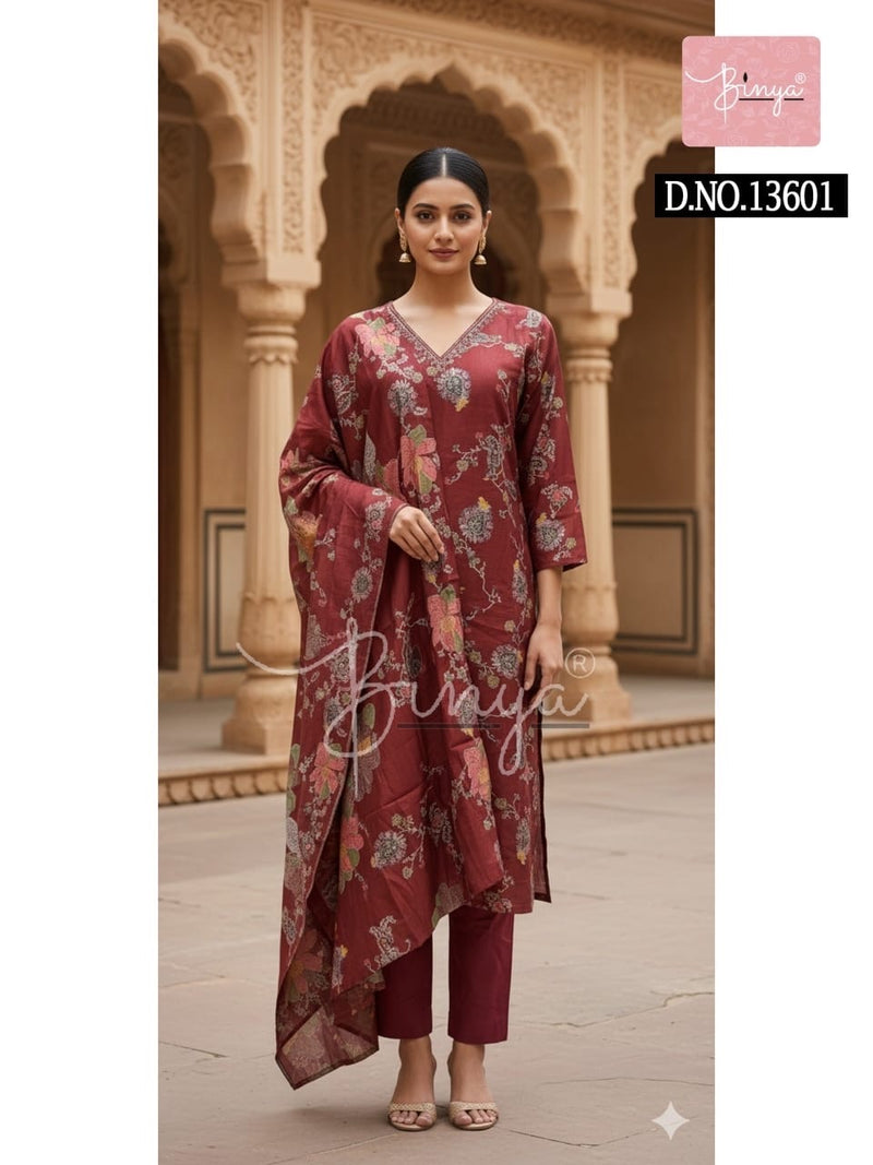 Elegant Embroidered V-Neck Kurta Set with Dupatta – Premium Ethnic Women’s Suit