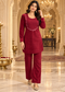 Corduroy Co-ord Set with Embroidered Yoke