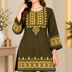 Kashmiri Embroidered Short Kurti