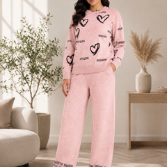 Blush Heart Graphic Knitted Co-ord Set