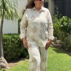 Paisley Embroidered Co-Ord Set for Women | Premium Cotton Casual Co-Ord Set | Mulson