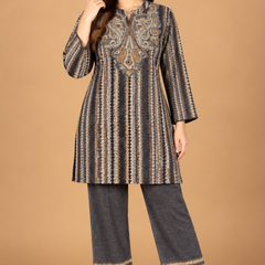 Karachi Wool Paisley Printed Winter Co-ord Set