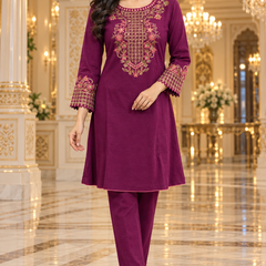 Elegant Floral Embroidered Kurta Pant Set for Women