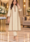 Ivory Kashmiri Embroidered Pheran Co-ord Set