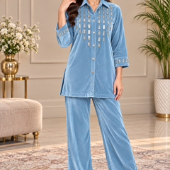 Embellished Velvet Co-ord Set