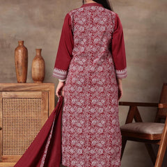 Crimson Heritage Printed Kurta Set with Dupatta