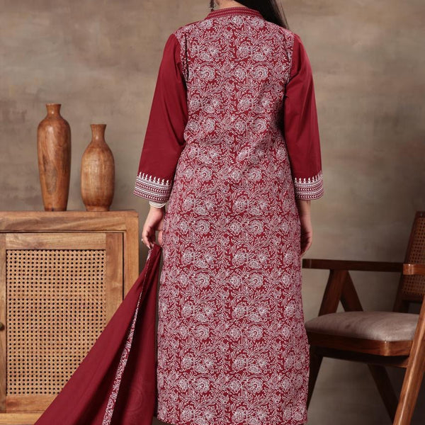 Crimson Heritage Printed Kurta Set with Dupatta