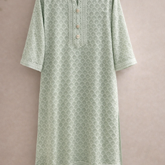 Elegant Printed Straight Kurta with Intricate Neck Detailing for Women | Casual & Daily Wear