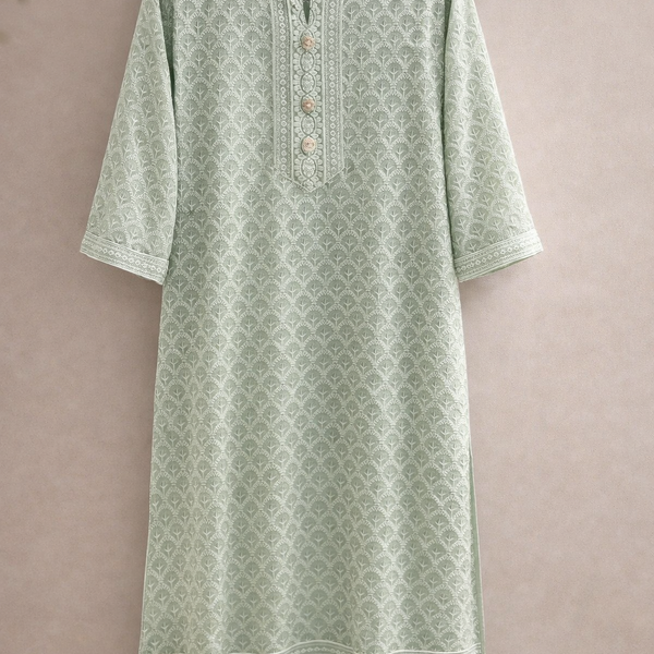 Elegant Printed Straight Kurta with Intricate Neck Detailing for Women | Casual & Daily Wear