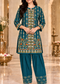 Embroidered Kurta & Farshi Salwar Co-ord Set for Women