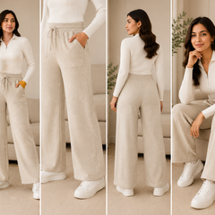 Women’s Premium Knitted Winter Wide-Leg Lowers with Pockets