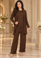 Ruffle Detail 3-Piece Knitted Winter Co-ord Set for Women
