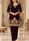 Zari Embroidered Velvet Co-ord Set