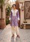 Women’s Lavender Cotton Printed Patiala Suit Set with Lace Work | Ethnic Kurta, Patiala Salwar & Dupatta