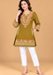 Multicolour Floral Embroidered Short Kurti for Women