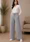 Mulson Diamond Knit Wide-Leg Lounge Pants – Mocha Brown