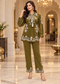 Wool Co-ord Set with White Embroidery