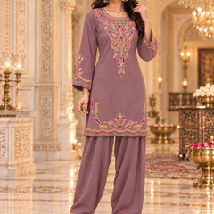 Kashmiri Embroidered Kurta Farshi Salwar Set