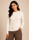 Women’s Chocolate Brown Ribbed Knit Round Neck Sweater
