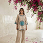 Beige Printed Co-Ord Set for Women | Contemporary Ethnic Kurta & Palazzo Set