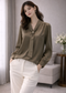 Elegant Tie-Neck Satin Blouse