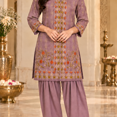 Embroidered Kurta & Farshi Salwar Co-ord Set for Women