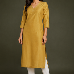 Women’s Mauve Purple Embroidered Straight Kurta