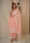 Blush Pink Chikankari Embroidered Cotton Suit Set with Dupatta for Women | Elegant Ethnic Wear
