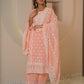 Blush Pink Chikankari Embroidered Cotton Suit Set with Dupatta for Women | Elegant Ethnic Wear