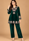 Royal Plum Velvet Mirror Embroidered Co-ord Set