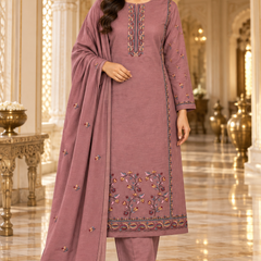 Embroidered Kurta, Pants & Dupatta Set