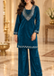 Corduroy Velvet Mirror Work Kurta Palazzo Set
